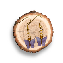 Load image into Gallery viewer, lavender butterfly earrings kmcdonalddesigns.com
