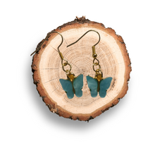 Load image into Gallery viewer, turquoise butterfly earrings kmcdonalddesigns.com
